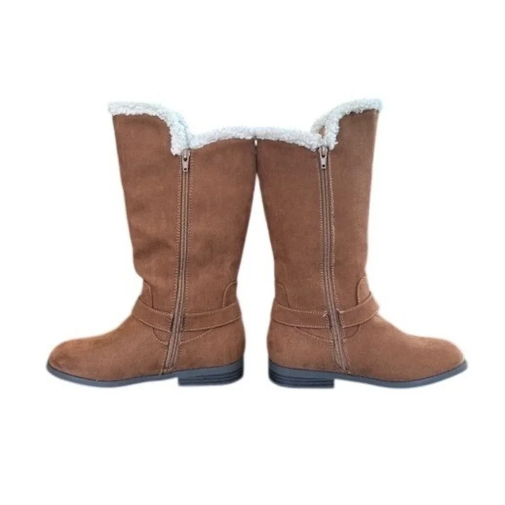 Thereabouts Kids Girls Tan Faux Suede Shearling Lined Boots Size 4‎ Medium